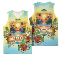 Aloha Hawaii Turtle Basketball Jersey Retro Style - Polynesian Pride