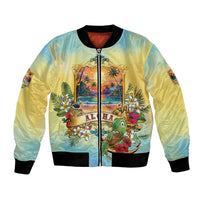 Aloha Hawaii Turtle Bomber Jacket Retro Style - Polynesian Pride