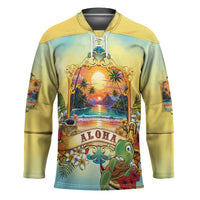 Aloha Hawaii Turtle Hockey Jersey Retro Style - Polynesian Pride