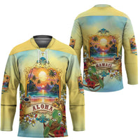 Aloha Hawaii Turtle Hockey Jersey Retro Style - Polynesian Pride