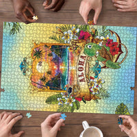 Aloha Hawaii Turtle Puzzle Retro Style - Polynesian Pride