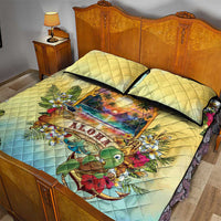 Aloha Hawaii Turtle Quilt Bed Set Retro Style - Polynesian Pride