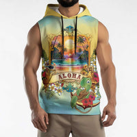 Aloha Hawaii Turtle Sleeveless Hoodie Retro Style - Polynesian Pride