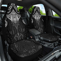 New Zealand Aotearoa Car Seat Cover Maori Manta Ray Moko Black LT05 One Size Black - Polynesian Pride