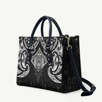 New Zealand Aotearoa Leather Bag Maori Manta Ray Moko Black - Polynesian Pride