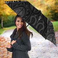 New Zealand Aotearoa Umbrella Maori Manta Ray Moko Black - Polynesian Pride