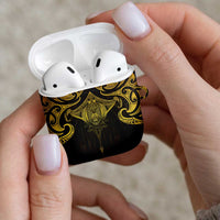 New Zealand Aotearoa AirPods Case Maori Manta Ray Moko Gold LT05 - Polynesian Pride