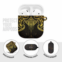 New Zealand Aotearoa AirPods Case Maori Manta Ray Moko Gold LT05 - Polynesian Pride