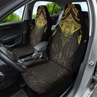 New Zealand Aotearoa Car Seat Cover Maori Manta Ray Moko Gold LT05 - Polynesian Pride