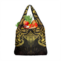 New Zealand Aotearoa Grocery Bag Maori Manta Ray Moko Gold LT05 1-pack One Size Gold - Polynesian Pride