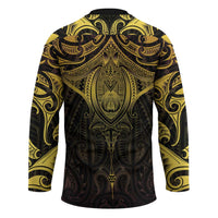 New Zealand Aotearoa Hockey Jersey Maori Manta Ray Moko Gold LT05 - Polynesian Pride