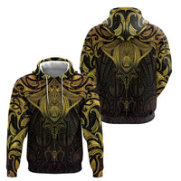 New Zealand Aotearoa Hoodie Maori Manta Ray Moko Gold - Polynesian Pride