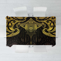 New Zealand Aotearoa Tablecloth Maori Manta Ray Moko Gold - Polynesian Pride