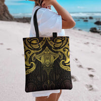 New Zealand Aotearoa Tote Bag Maori Manta Ray Moko Gold LT05 - Polynesian Pride
