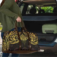 New Zealand Aotearoa Travel Bag Maori Manta Ray Moko Gold - Polynesian Pride