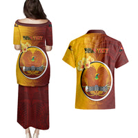 Personalized Papua New Guinea Western Province Couples Matching Puletasi Dress and Hawaiian Shirt Mix Coat Of Arms Polynesian Pattern LT05 - Polynesian Pride