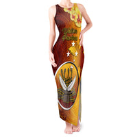 Personalized Papua New Guinea Western Province Tank Maxi Dress Mix Coat Of Arms Polynesian Pattern LT05 Women Red - Polynesian Pride