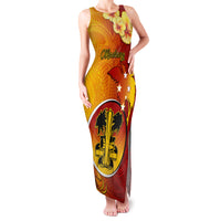 Papua New Guinea Madang Province Family Matching Tank Maxi Dress and Hawaiian Shirt Mix Coat Of Arms Polynesian Pattern LT05 Mom's Dress Yellow - Polynesian Pride