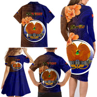 Personalized Papua New Guinea Manus Province Family Matching Long Sleeve Bodycon Dress and Hawaiian Shirt Mix Coat Of Arms Polynesian Pattern LT05 - Polynesian Pride