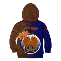 Personalized Papua New Guinea Manus Province Kid Hoodie Mix Coat Of Arms Polynesian Pattern LT05 - Polynesian Pride