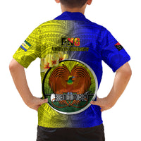 Papua New Guinea Morobe Province Kid Hawaiian Shirt Mix Coat Of Arms Polynesian Pattern LT05 - Polynesian Pride