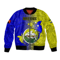 Personalized Papua New Guinea Morobe Province Bomber Jacket Mix Coat Of Arms Polynesian Pattern LT05 Unisex Yellow - Polynesian Pride