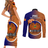 Papua New Guinea New Ireland Province Couples Matching Short Sleeve Bodycon Dress and Long Sleeve Button Shirts Mix Coat Of Arms Polynesian Pattern LT05 - Polynesian Pride