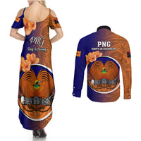 Papua New Guinea New Ireland Province Couples Matching Summer Maxi Dress and Long Sleeve Button Shirts Mix Coat Of Arms Polynesian Pattern LT05 - Polynesian Pride