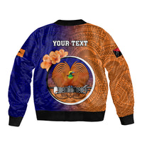 Personalized Papua New Guinea New Ireland Province Sleeve Zip Bomber Jacket Mix Coat Of Arms Polynesian Pattern LT05 - Polynesian Pride