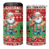 Mele Kalikimaka Hawaii Christmas 4 in 1 Can Cooler Tumbler Funny Santa 67 Gen Alpha Slang - Polynesian Pride
