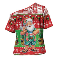 Mele Kalikimaka Hawaii Christmas Cross Shoulder Shirt Funny Santa 67 Gen Alpha Slang LT05 - Polynesian Pride