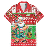 Mele Kalikimaka Hawaii Christmas Family Matching Mermaid Dress and Hawaiian Shirt Funny Santa 67 Gen Alpha Slang LT05 Dad's Shirt - Short Sleeve Red - Polynesian Pride