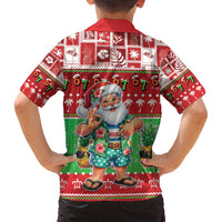 Mele Kalikimaka Hawaii Christmas Family Matching Off Shoulder Short Dress and Hawaiian Shirt Funny Santa 67 Gen Alpha Slang LT05 - Polynesian Pride