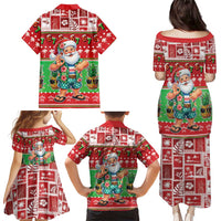 Mele Kalikimaka Hawaii Christmas Family Matching Puletasi and Hawaiian Shirt Funny Santa 67 Gen Alpha Slang LT05 - Polynesian Pride