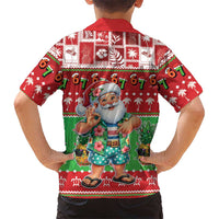 Mele Kalikimaka Hawaii Christmas Family Matching Short Sleeve Bodycon Dress and Hawaiian Shirt Funny Santa 67 Gen Alpha Slang LT05 - Polynesian Pride