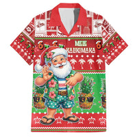 Mele Kalikimaka Hawaii Christmas Family Matching Short Sleeve Bodycon Dress and Hawaiian Shirt Funny Santa 67 Gen Alpha Slang LT05 Dad's Shirt - Short Sleeve Red - Polynesian Pride