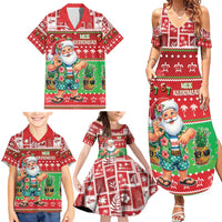 Mele Kalikimaka Hawaii Christmas Family Matching Summer Maxi Dress and Hawaiian Shirt Funny Santa 67 Gen Alpha Slang - Polynesian Pride