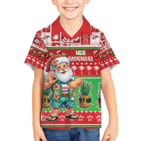 Mele Kalikimaka Hawaii Christmas Family Matching Summer Maxi Dress and Hawaiian Shirt Funny Santa 67 Gen Alpha Slang LT05 Son's Shirt Red - Polynesian Pride