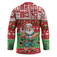 Mele Kalikimaka Hawaii Christmas Hockey Jersey Funny Santa 67 Gen Alpha Slang LT05 - Polynesian Pride