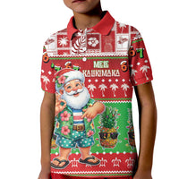 Mele Kalikimaka Hawaii Christmas Kid Polo Shirt Funny Santa 67 Gen Alpha Slang LT05 Kid Red - Polynesian Pride
