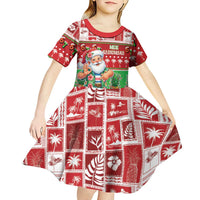 Mele Kalikimaka Hawaii Christmas Kid Short Sleeve Dress Funny Santa 67 Gen Alpha Slang LT05 - Polynesian Pride