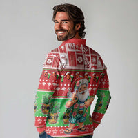 Mele Kalikimaka Hawaii Christmas Long Sleeve Polo Shirt Funny Santa 67 Gen Alpha Slang - Polynesian Pride