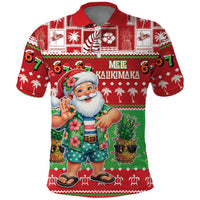 Mele Kalikimaka Hawaii Christmas Polo Shirt Funny Santa 67 Gen Alpha Slang - Polynesian Pride