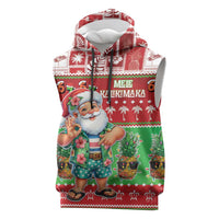 Mele Kalikimaka Hawaii Christmas Sleeveless Hoodie Funny Santa 67 Gen Alpha Slang - Polynesian Pride