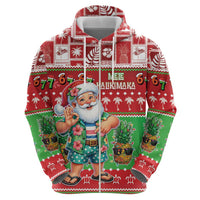 Mele Kalikimaka Hawaii Christmas Zip Hoodie Funny Santa 67 Gen Alpha Slang - Polynesian Pride