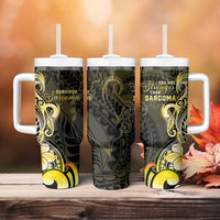 Sarcoma Awareness Tumbler With Handle You Are Stronger Than Sarcoma