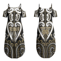 Custom Aotearoa Waikato Tainui Couples Matching Summer Maxi Dress and Hawaiian Shirt Maori Tribal Pattern