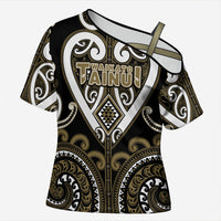 Custom Aotearoa Waikato Tainui Cross Shoulder Shirt Maori Tribal Pattern