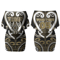 Custom Aotearoa Waikato Tainui Family Matching Off Shoulder Short Dress and Hawaiian Shirt Maori Tribal Pattern
