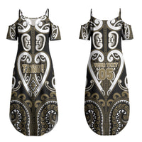 Custom Aotearoa Waikato Tainui Family Matching Summer Maxi Dress and Hawaiian Shirt Maori Tribal Pattern